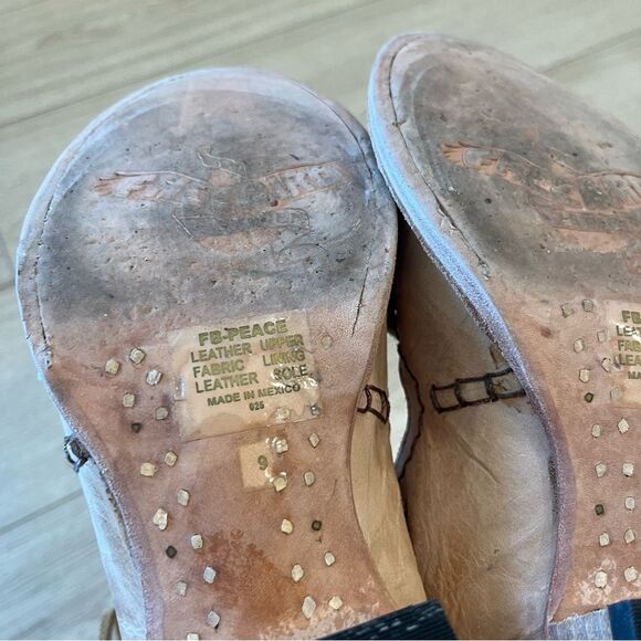 Freebird by Steven Peace Shoe Sandal Lace Up Leather Natural Women’s Size 9 - Picture 9 of 10